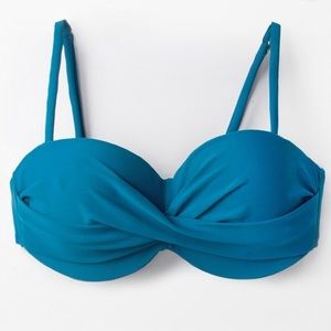 NWT Cupshe Sapphire Blue Wrap Bikini Top, size L